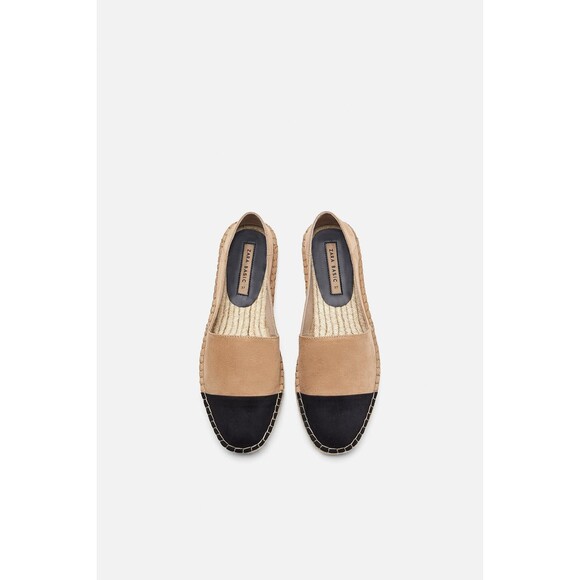 Zara Colorblock Faux Suede Espadrille Flats (NWT) - Picture 3 of 4
